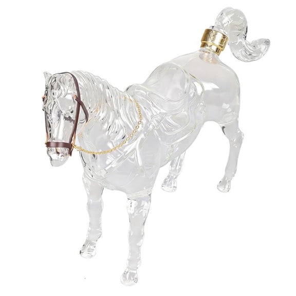 ANXPTIME Artisanal Hand Blown Horse Shape Whiskeys Decanters 1000ml Glass Bottle