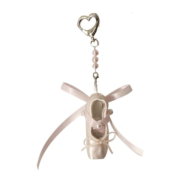 ANXPTIME Ballet Shoes Bowknot Keychain with Pearls Decorations for ...