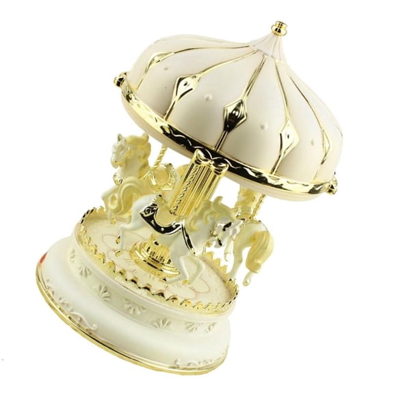 ANXPTIME Carousels Music Box Color Change Light Music Box,Rotating 3 Horse Musical Box