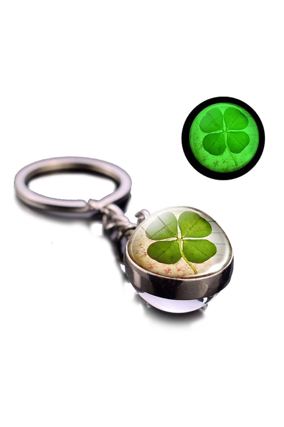 Clover Pendant Keychain, Luminescent Fortune Keychain, Patrick's Day Gift