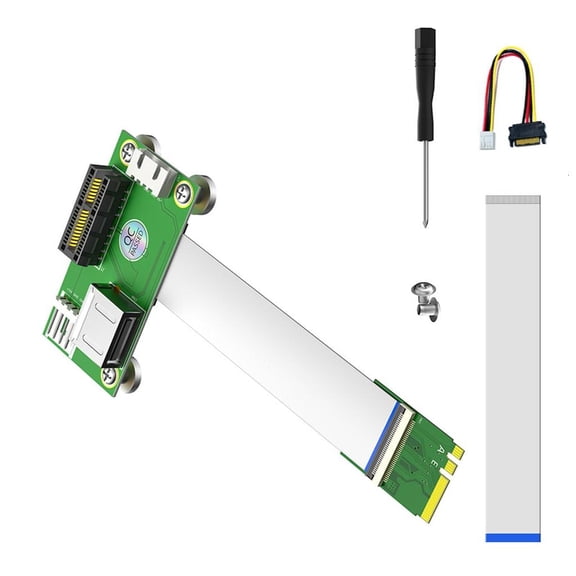 ANXPTIME Computer Board Slot Conversion Kit With M.2 A+E Key to PCIe Extension Flat Cable