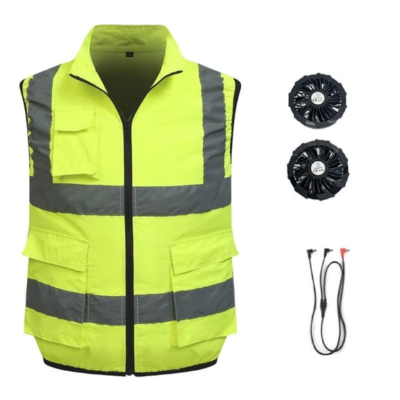 ANXPTIME Cooling Vest Jackets with 2 Fans Reflective Ice Vest Air Conditioner Vests