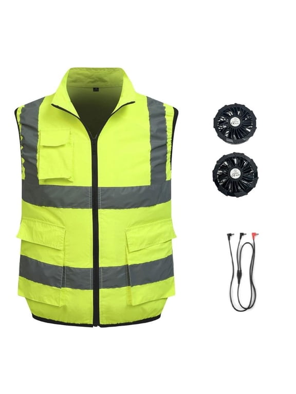 Cooling Vest Jackets with 2 Fans Reflective Ice Vest Air Conditioner Vests