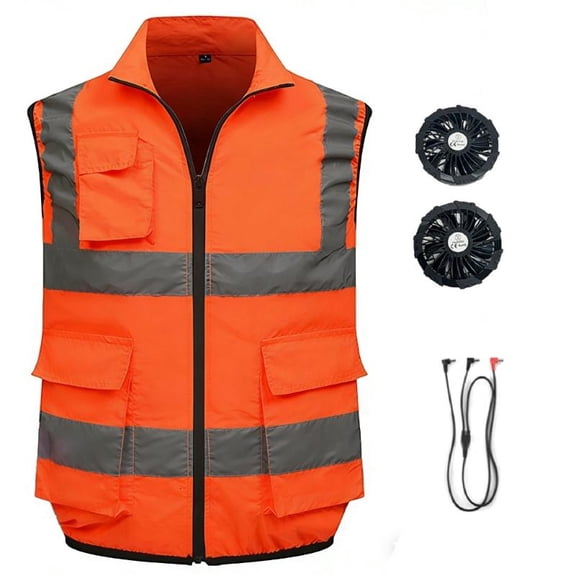 ANXPTIME Cooling Vest Jackets with 2 Fans Reflective Ice Vest Air Conditioner Vests