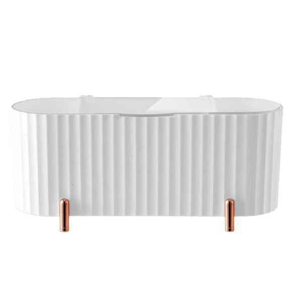 ANXPTIME Cosmetic Storage Rack Smooth Edges Bathroom Vanity Countertop Hinged Lid
