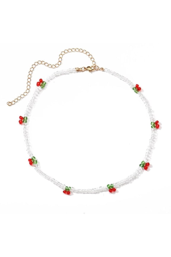 Cute Handmade Fruits Bead Transparent Chokers Necklaces Boho Jewelry