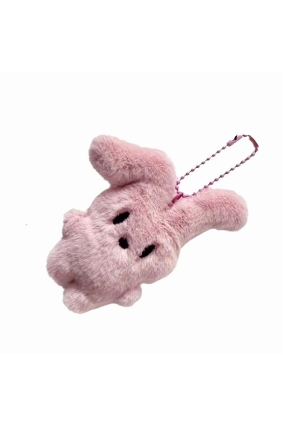Cute Plush Rabbit Keychains Stuffed Toy Car Keyring Handbag Pendant Y2K