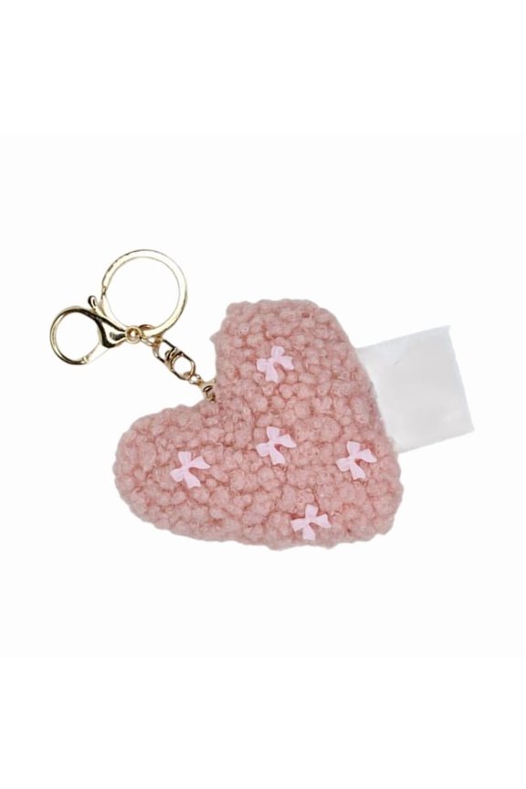 Delicate Key Chain with Soft Love Heart Pendant Fashionable Heart Keyrings