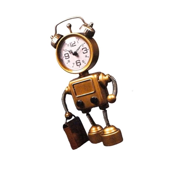 ANXPTIME Desk Clock Table Robot Clock Silents Metal Desktop Clock None Ticking Clock