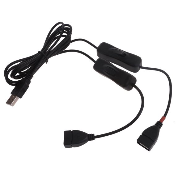 ANXPTIME Double-headed USB Extension Cord Wire Data Line with Twin Switches for Charging