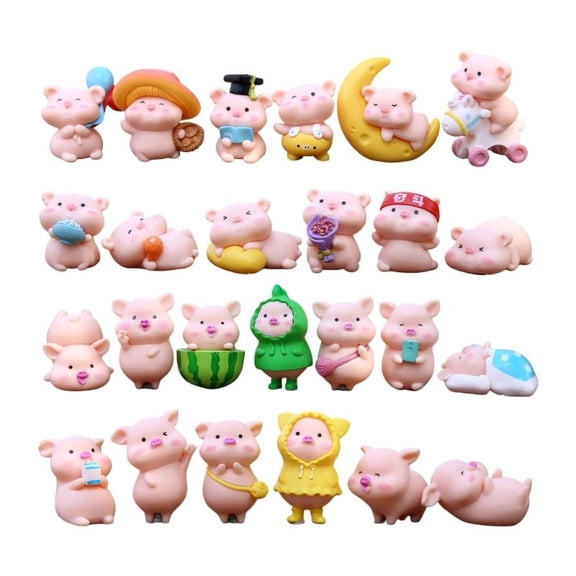 ANXPTIME Educational Toy Figures Miniature Pigs Garden Figurines Resin Pigs Statues