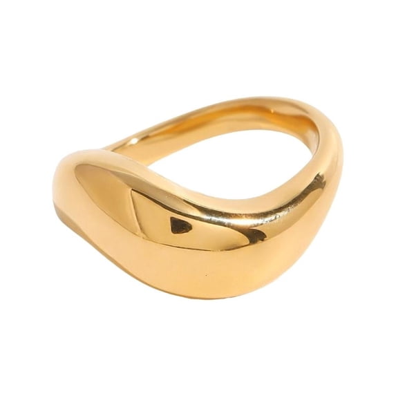 ANXPTIME Elegant Stainless Steel Rings Accessory With Smooth Waved ...