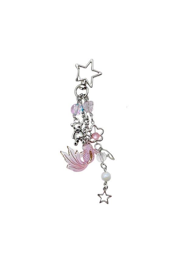 Fashionable Creature Pendant Phone Chain Portable Keychian Bead Keyring