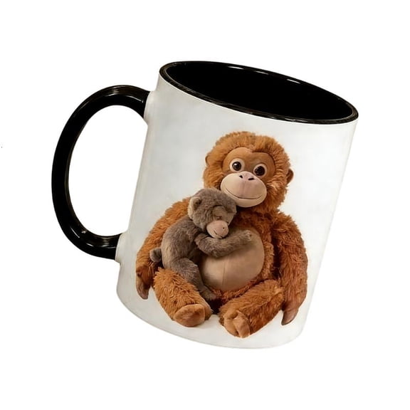 ANXPTIME Funny Monkey Punch Art Ceramic Mugs For Kids And Adults 350ml