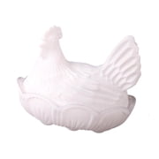 ANXPTIME Glass Hen on Nest Candy Jar with Bowl Base for Home Counter Shelf Decoration