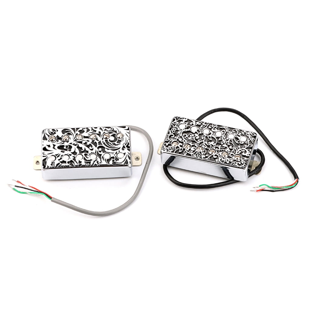 ANXPTIME Guitar Alnico Humbuckers Pickup Vintage Engraved Flower Double Pickup Replacement Electric Guitar Parts Easy to Use