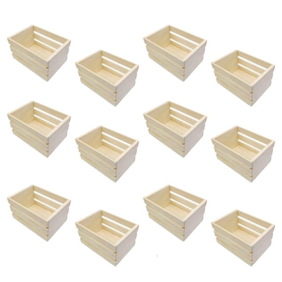ANXPTIME Handcrafts Miniature Wooden Storage Box Wood Craft Basket Nesting Crate Boxes