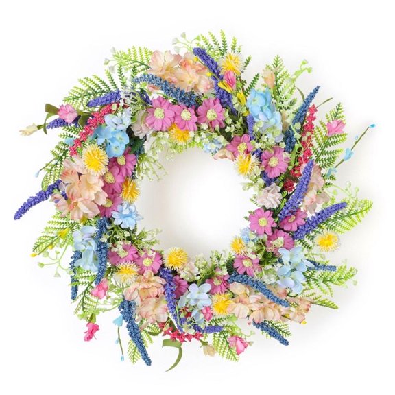 ANXPTIME Handmade Faux Flower Hoop With Easy Hanging Loop For Door Wall Decoration