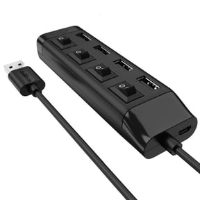 ANXPTIME High Speed USB2.0 Data Hub USB Expander with Individual Power On Off Switch