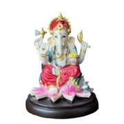 ANXPTIME Hindu Ganpati Sculpture Handcrafted Resins Art Mandir Meditations Decors Gift