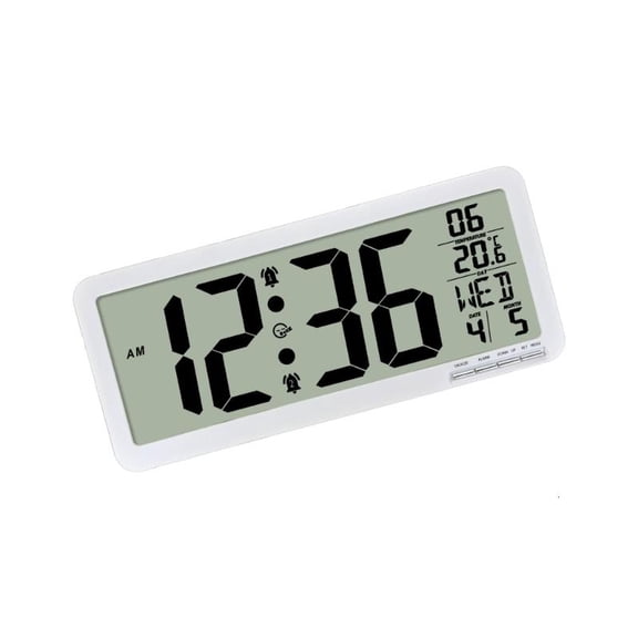 ANXPTIME Large LCD Screen Wall Mounted Clock with Date And Temperature Battery Operated