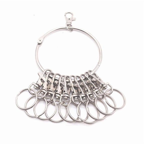 ANXPTIME Large Round Hoop Key Organizer Keychain Durable Metal Key Management Holder