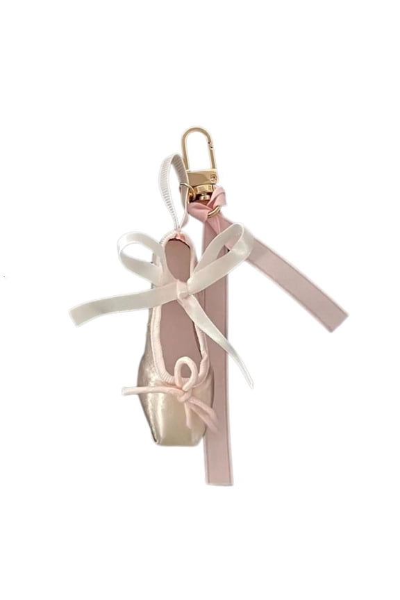 Lightweight Sturdy Cloth Ballet Shoe Charm Keychain For Everyday Carry