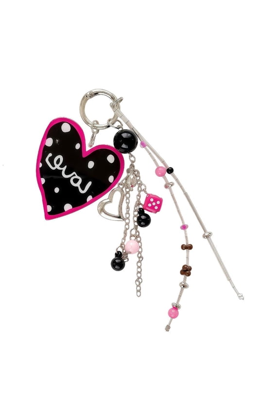 Lovely Bag Charms for Purse Backpack Decorations Purse Charm Car Keyring Beaded Heart Key Charm Handbag Accessories