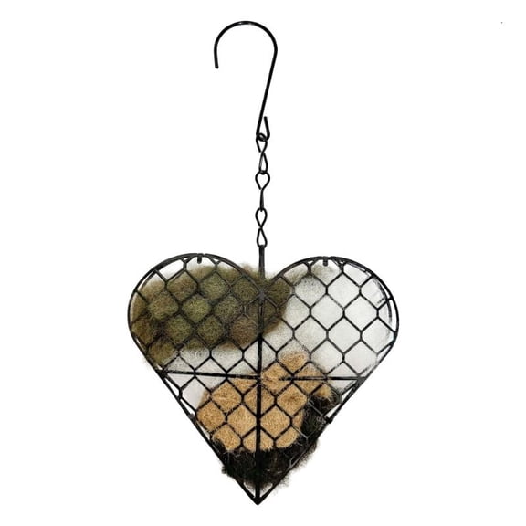 ANXPTIME Metal Hummingbird Nesting Materials Holder with Hanging Hook Decoration