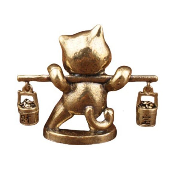 ANXPTIME Metal Lucky Cats Miniature Figure Cultural Symbol Compacts Desk Ornament Decors