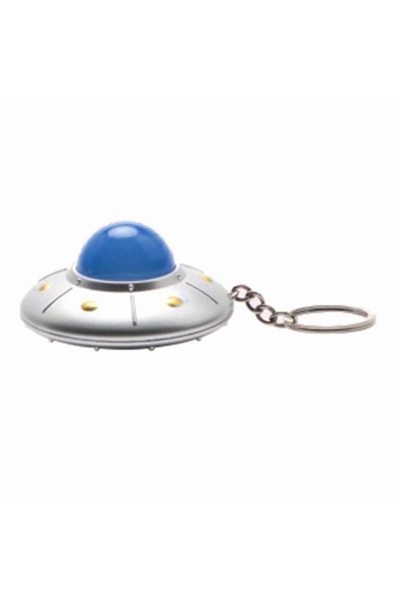 Mini LED Light Flying Saucer Keychain Pendant Creative UFO Keyring for Kids