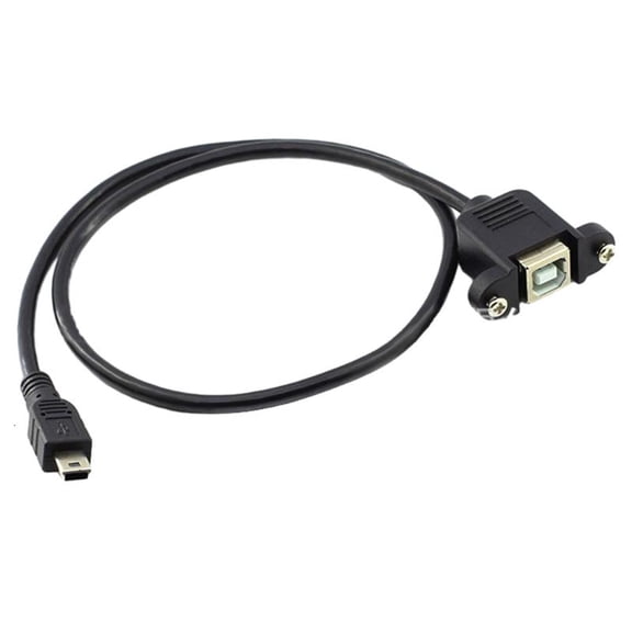 ANXPTIME Mini USB 5-Pin Male to USB B Female Panel Mount Cable with Screws 30/50cm