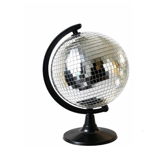 ANXPTIME Mirror Disco Ball Globe Sculpture Disco Ball Globe Tabletop Decors for Home