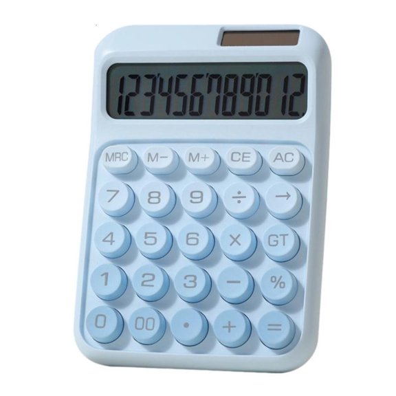 ANXPTIME Modern 12Digit Display Calculator Solar Battery Powered Mathematical Tool