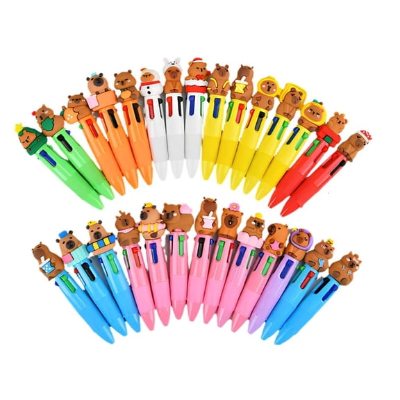 ANXPTIME Multi Functional 4 Color Ballpoint Pen Featuring Cute Capybara Figure On Top