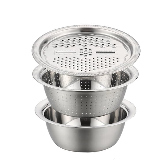 ANXPTIME Multifunctional Stainless Steel Basin Set Kitchen Strainer Kitchen Cooking Colander Set Suitable for Efficient Cooking