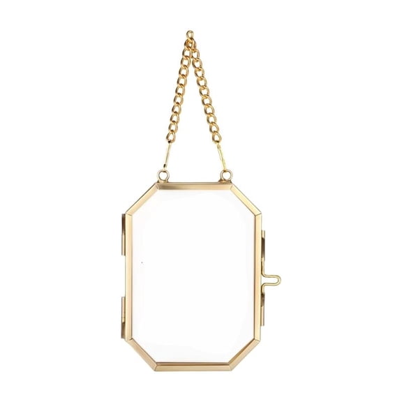 ANXPTIME Octagonal Glass Floating Frame for Display Dried Plant Picture Hanging
