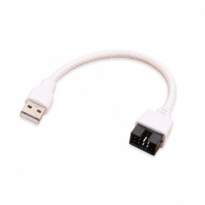ANXPTIME PC Case USB Connection Cable, USB A Male to 9 Pin Internal Header Wire, 20cm White Sleeve Wire for Desktop Header Routing and Device Wiring