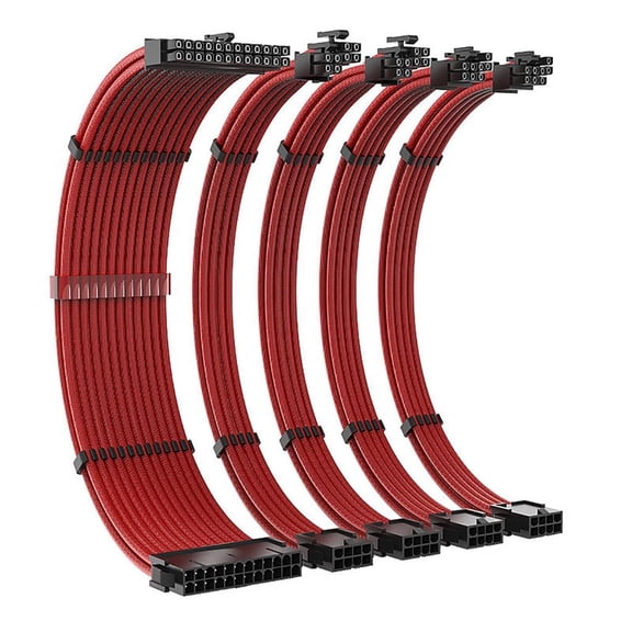ANXPTIME PSU Power Extension Cable Nylon Braided 24 Pin Motherboard Splitter Cord ATX 24Pin Dual PCIE 6+2Pin Dual EPS 4+4Pin Wire