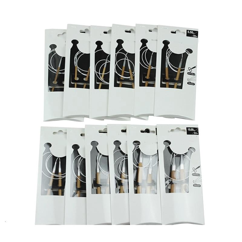 ANXPTIME Pack of 12 Circular Knitting Needle Sturdy Aluminum Wood Sewing Tool