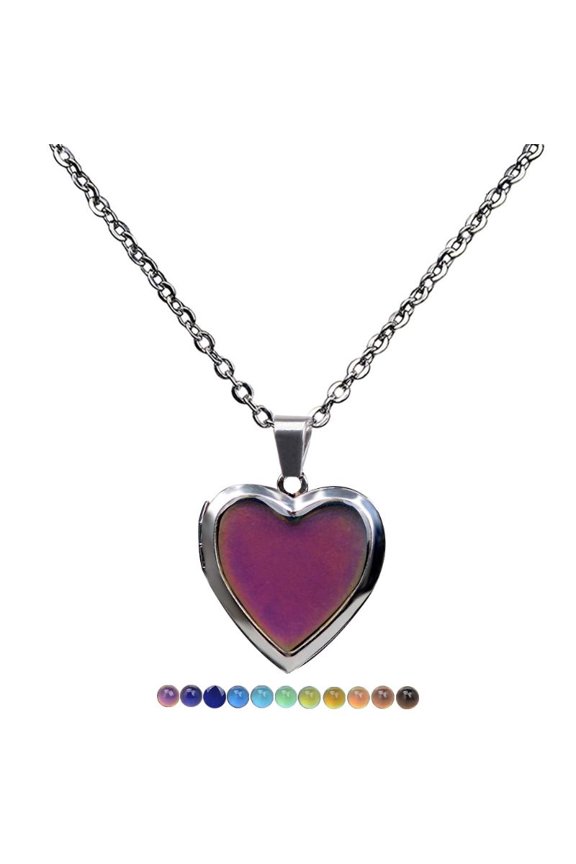 Photo Box Necklace Temperature Control Color Change Necklace for Women Men