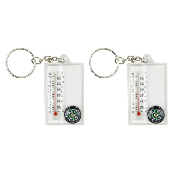 ANXPTIME Pocket Sized Keyring Compasses Pendant Multifunction Guiding Compasses Thermometers Keyring Pocket Survival Compasses