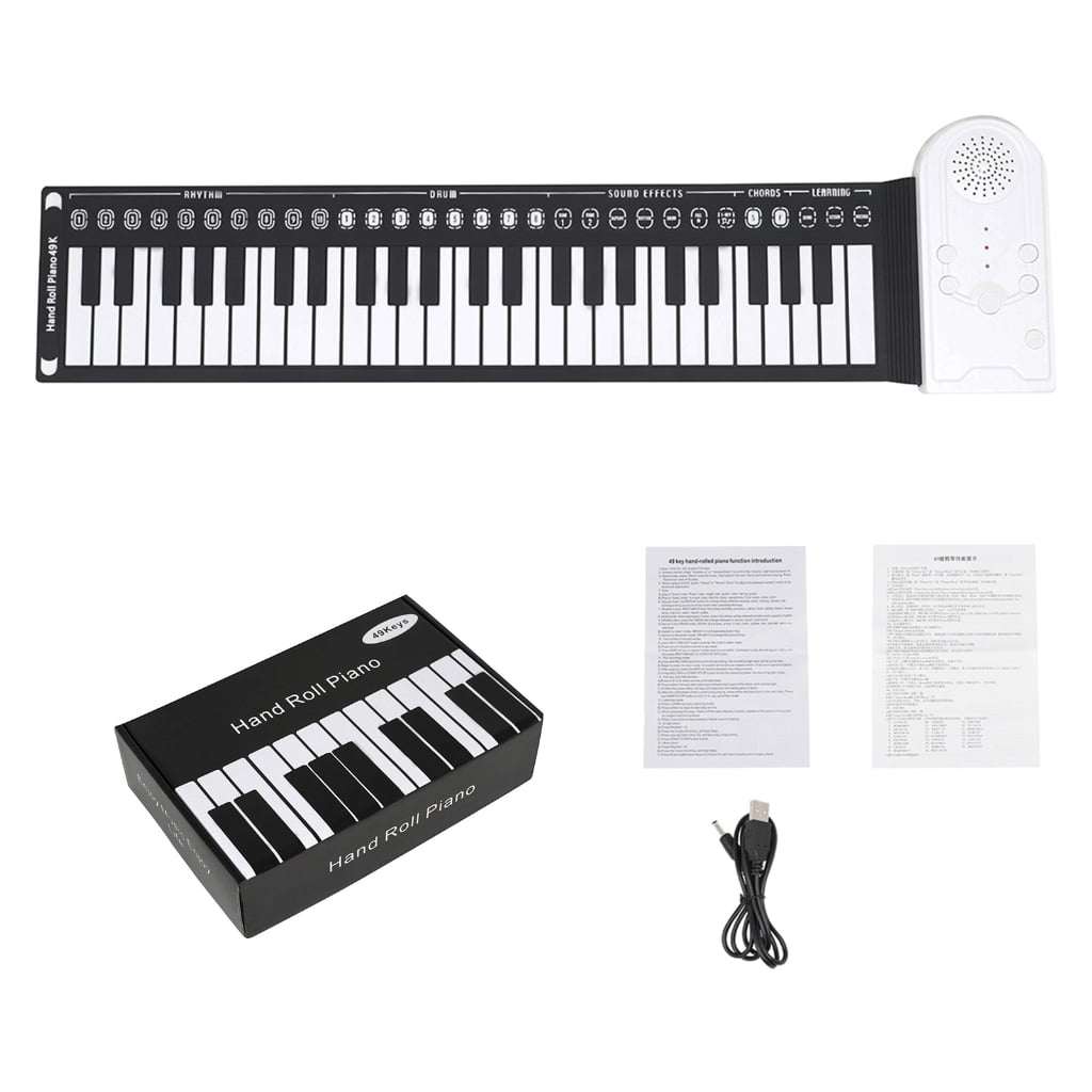 ANXPTIME Portable 49 Key Roll up Piano Electronic Keyboard Foldable Electronic Piano Flexible Silicone Keyboard Easy to Carry