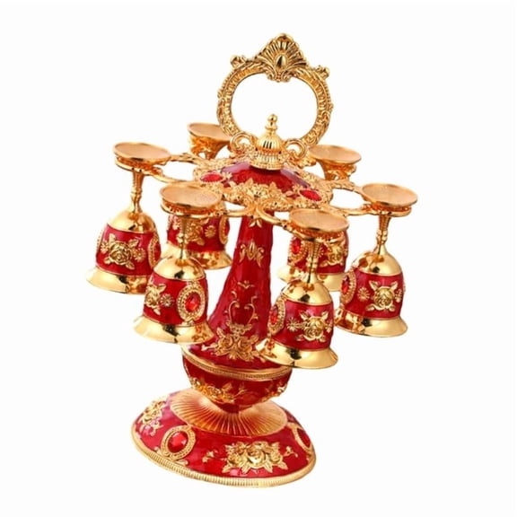ANXPTIME Premium Zinc Alloy Drinking Vessels With European Pattern Wine Goblet Set