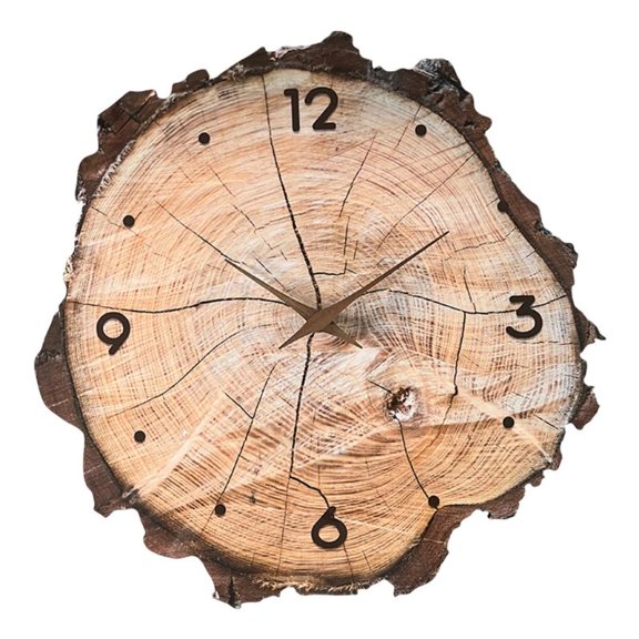 ANXPTIME Quiet Farmhouses Analog Wall Clock with Annual Rings Design for Living Room