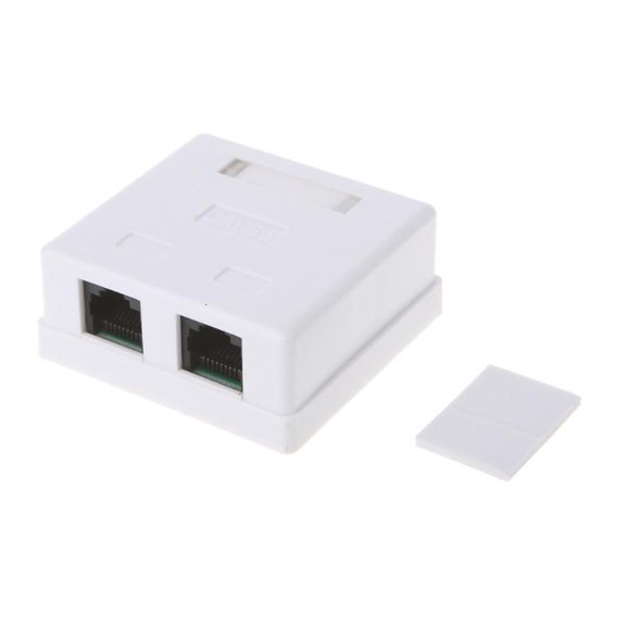 ANXPTIME RJ45 Junction Box CAT5e Network Connector 2 Port Desktop Extension Cable Box