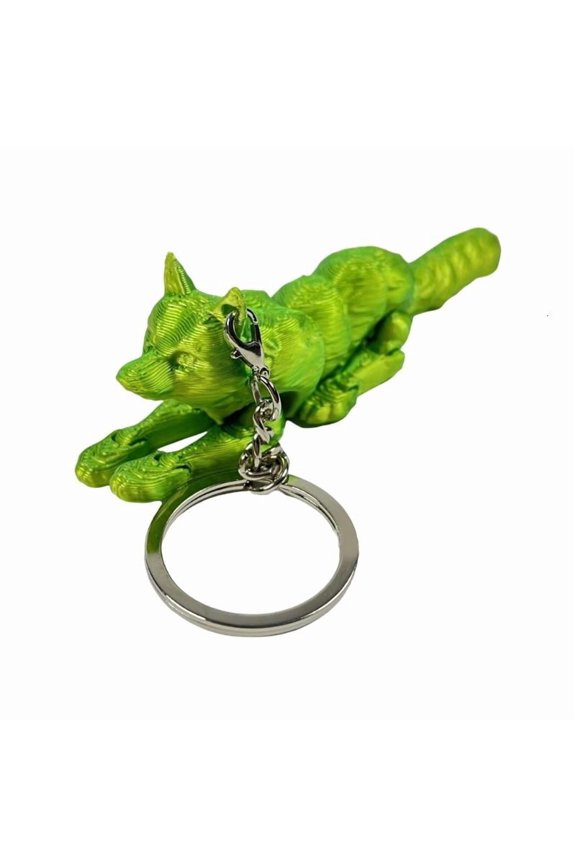 Realistic 3D Printed Wolf Keychain With Movable Joints for Lovers