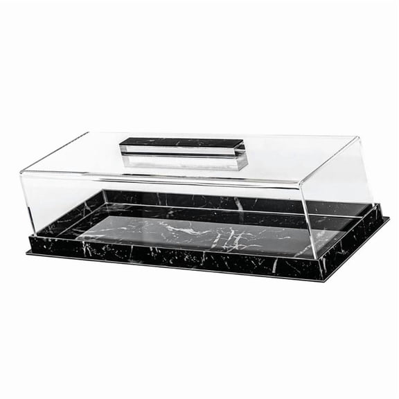 ANXPTIME Rectangular Dessert Serving Tray with Clear Lid Acrylic Cake Display Box