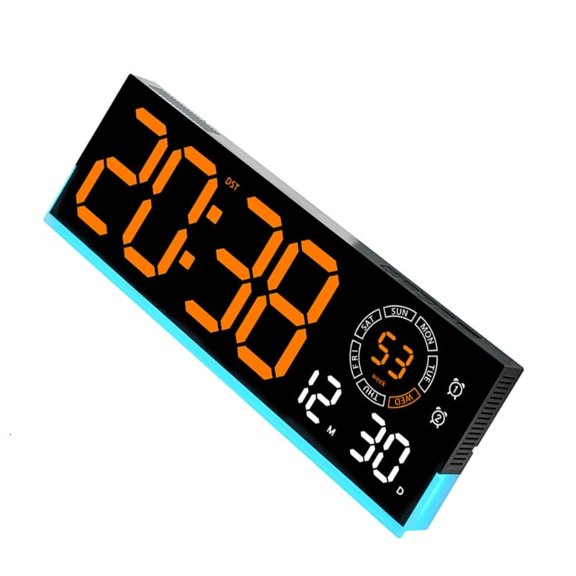 ANXPTIME Rectangular LED Alarm Clock with Calendar and Temperature Display Night Light