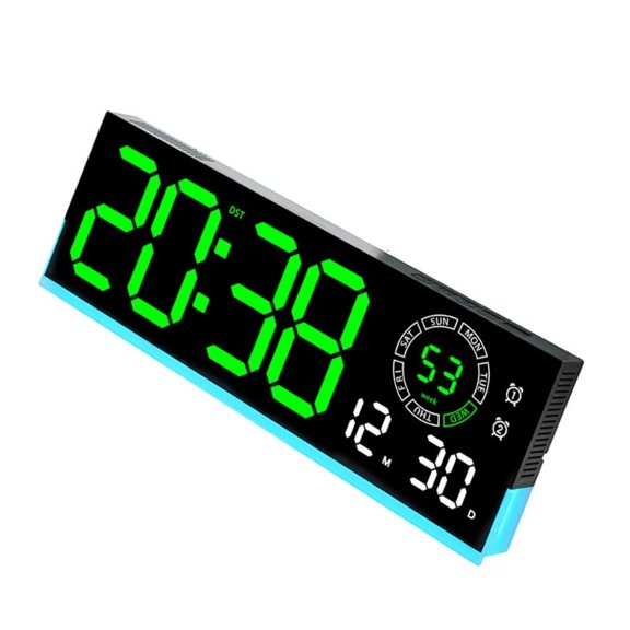 ANXPTIME Rectangular LED Alarm Clock with Calendar and Temperature Display Night Light
